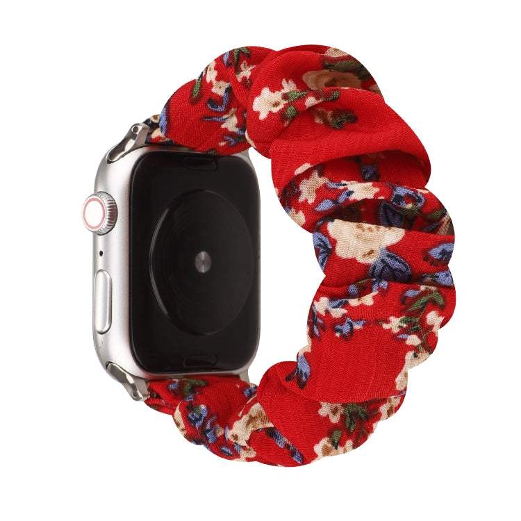 Cloth + Stainless Steel Hair Ring Watchband, For Apple Watch Series 8&7 41mm / SE 2&6&SE&5&4 40mm / 3&2&1 38mm, For Apple Watch Ultra 49mm / Series 8&7 45mm / SE 2&6&SE&5&4 44mm / 3&2&1 42mm                                                              ...