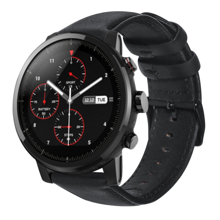 Oil Wax Genuine Leather Watch Band, For Amazfit GTR 47mm / Pace / Stratos, For Amazfit 2 Stratos, For Ticwatch Pro / E2 / S2, For Pebble Gen 1, For Pebble Time