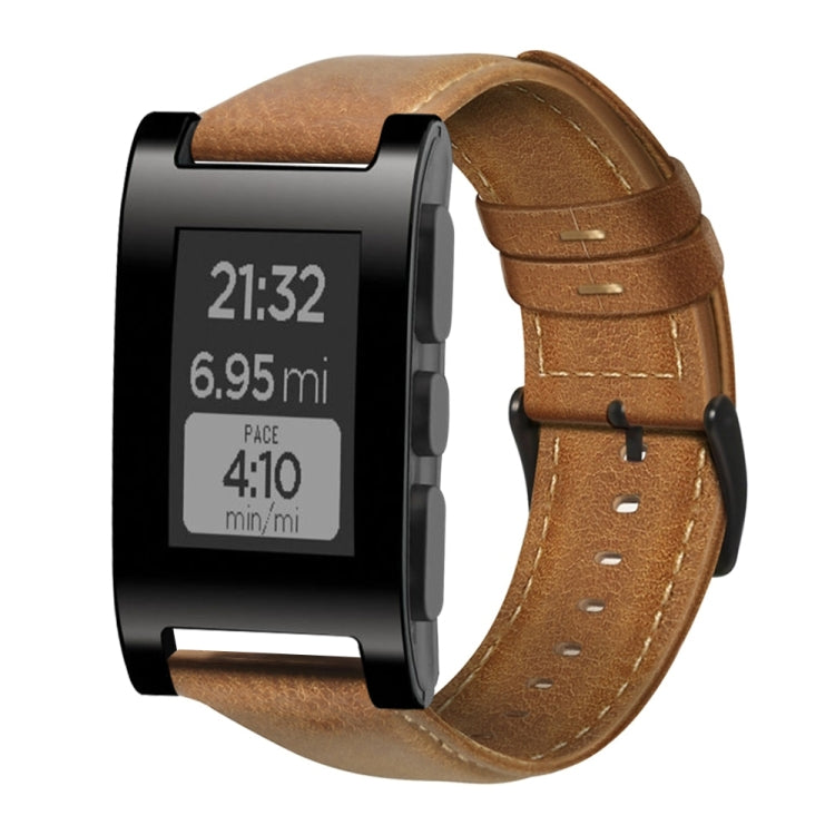 Oil Wax Genuine Leather Watch Band, For Amazfit GTR 47mm / Pace / Stratos, For Amazfit 2 Stratos, For Ticwatch Pro / E2 / S2, For Pebble Gen 1, For Pebble Time