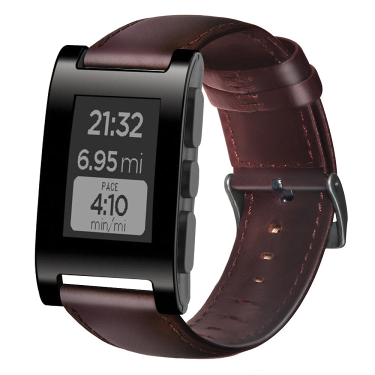 Oil Wax Genuine Leather Watch Band, For Amazfit GTR 47mm / Pace / Stratos, For Amazfit 2 Stratos, For Ticwatch Pro / E2 / S2, For Pebble Gen 1, For Pebble Time
