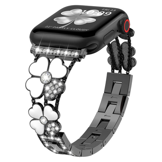 Petal Metal Diamond Watch Band, For Apple Watch Ultra 49mm, For Apple Watch SE 2023 44mm, For Apple Watch 8 41mm, For Apple Watch 8 45mm, For Apple Watch 7 41mm, For Apple Watch 7 45mm, For Apple Watch SE 2023 40mm, For Apple Watch SE 2022 40mm        ...