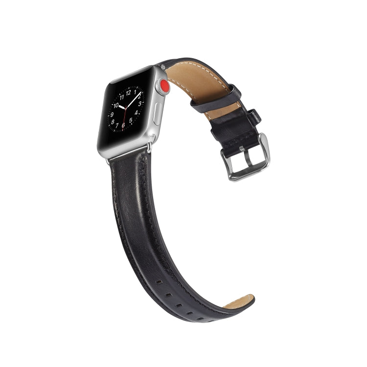 Crazy Horse Texture Top-grain Leather Watchband, For Apple Watch Series 7 41mm / 6 & SE & 5 & 4 40mm / 3 & 2 & 1 38mm, For Apple Watch Series 7 45mm / 6 & SE & 5 & 4 44mm / 3 & 2 & 1 42mm