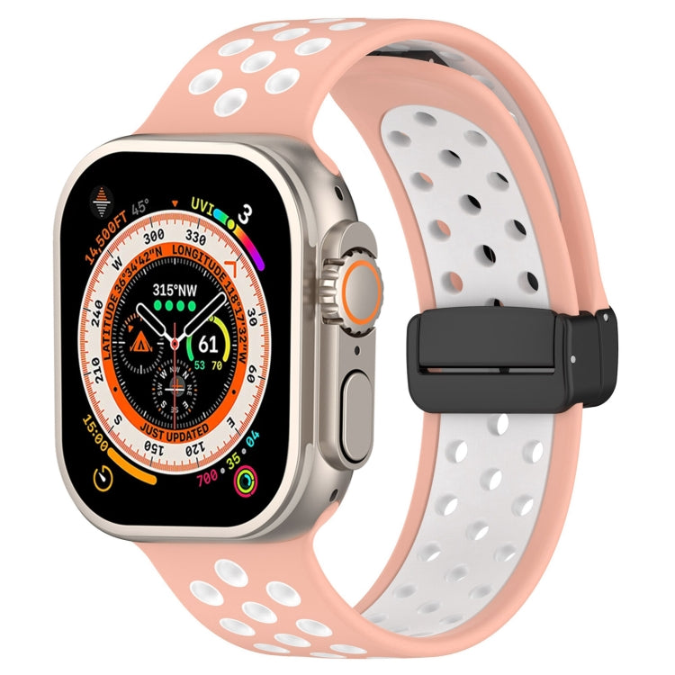 Magnetic Buckle Silicone Watch Band, For Apple Watch Ultra 49mm, For Apple Watch SE 2023 44mm, For Apple Watch 8 41mm