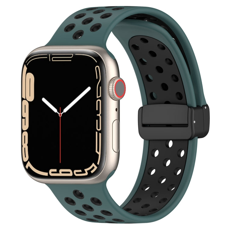 Magnetic Buckle Silicone Watch Band, For Apple Watch SE 2022 44mm, For Apple Watch 7 41mm, For Apple Watch 7 45mm