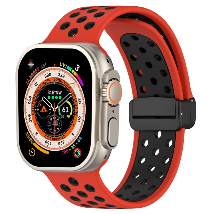 Magnetic Buckle Silicone Watch Band, For Apple Watch Ultra 49mm, For Apple Watch SE 2023 44mm, For Apple Watch 8 41mm