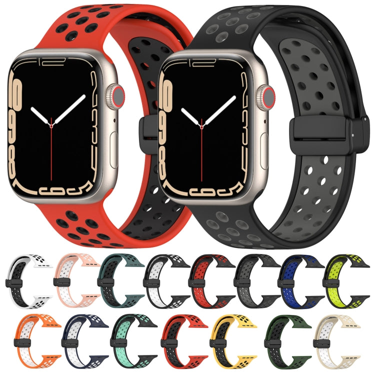 Magnetic Buckle Silicone Watch Band, For Apple Watch Ultra 49mm, For Apple Watch SE 2023 44mm, For Apple Watch 8 41mm