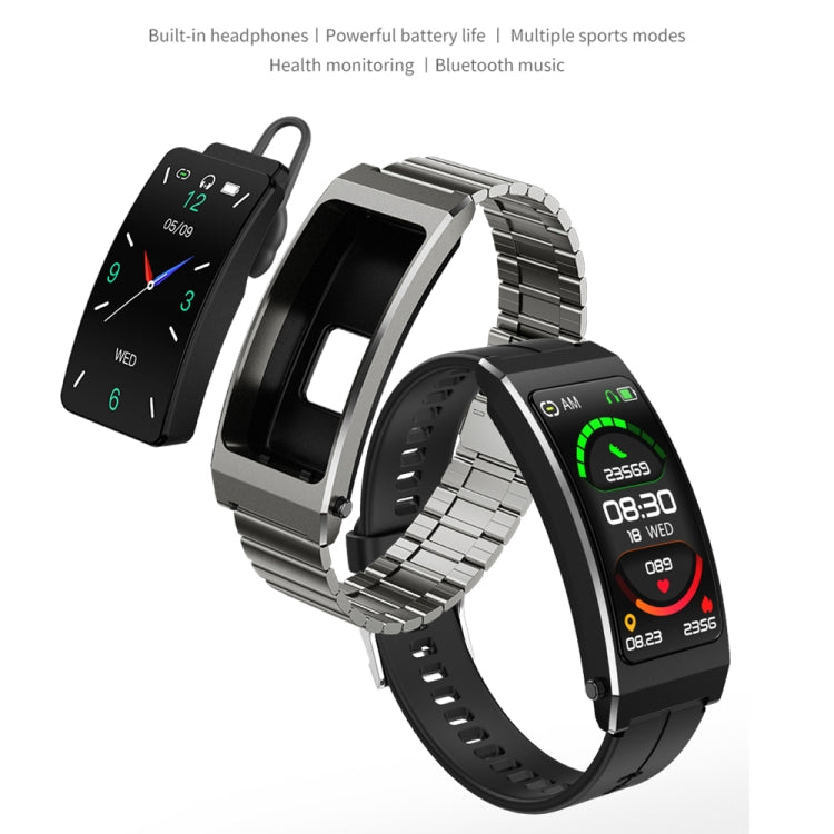 K13S 1.14 inch TFT Screen Leather Strap Smart Calling Bracelet Supports Sleep Management/Blood Oxygen Monitoring, Leather Strap