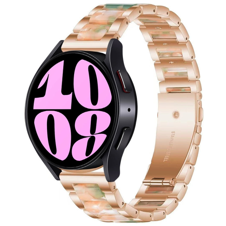 Three Bead Resin Metal Watch Band, For Samsung Galaxy Watch 6 / 6 Classic