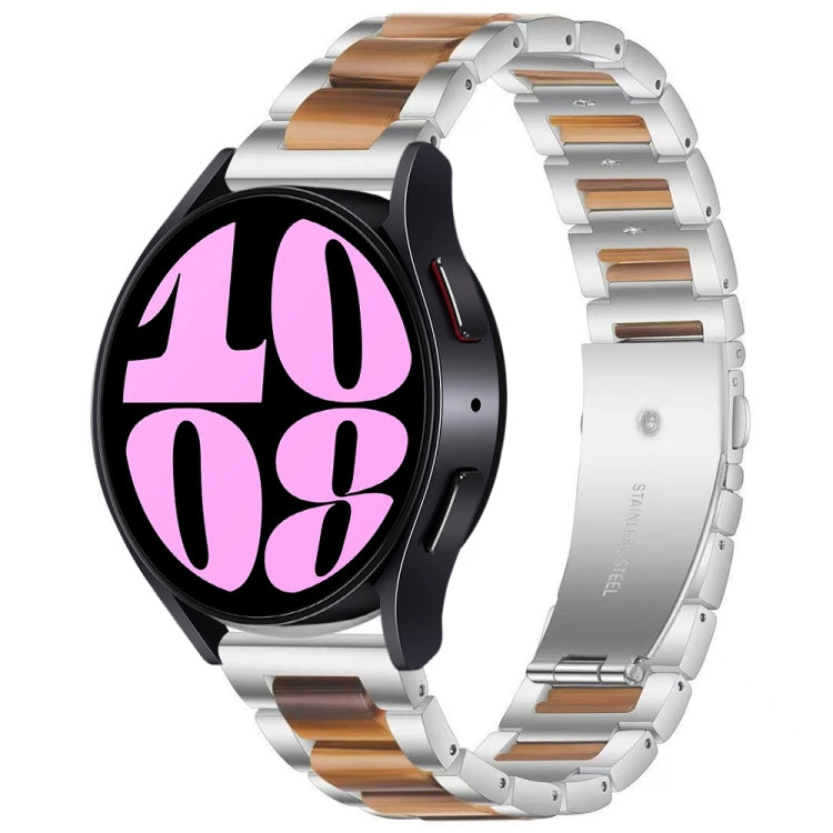 Three Bead Resin Metal Watch Band, For Samsung Galaxy Watch 6 / 6 Classic