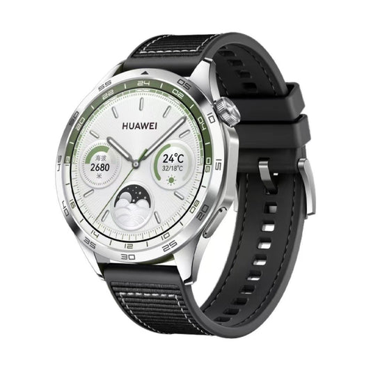 Nylon Hybrid Braid Silicone Watch Band, Size: 22mm, For Huawei Watch GT4 46mm