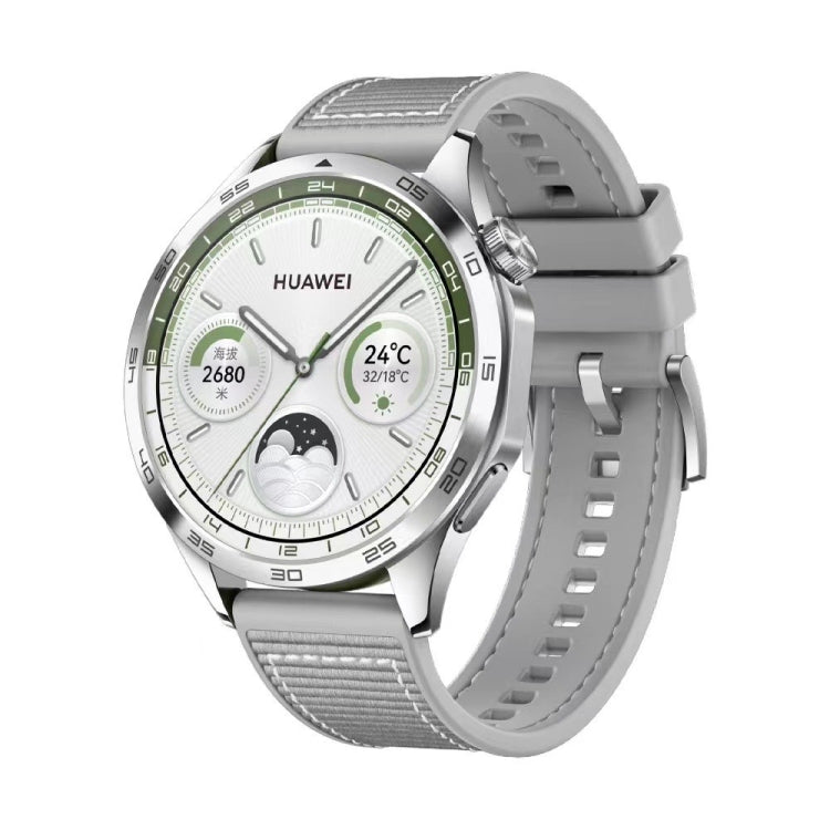 Nylon Hybrid Braid Silicone Watch Band, Size: 22mm, For Huawei Watch GT4 46mm