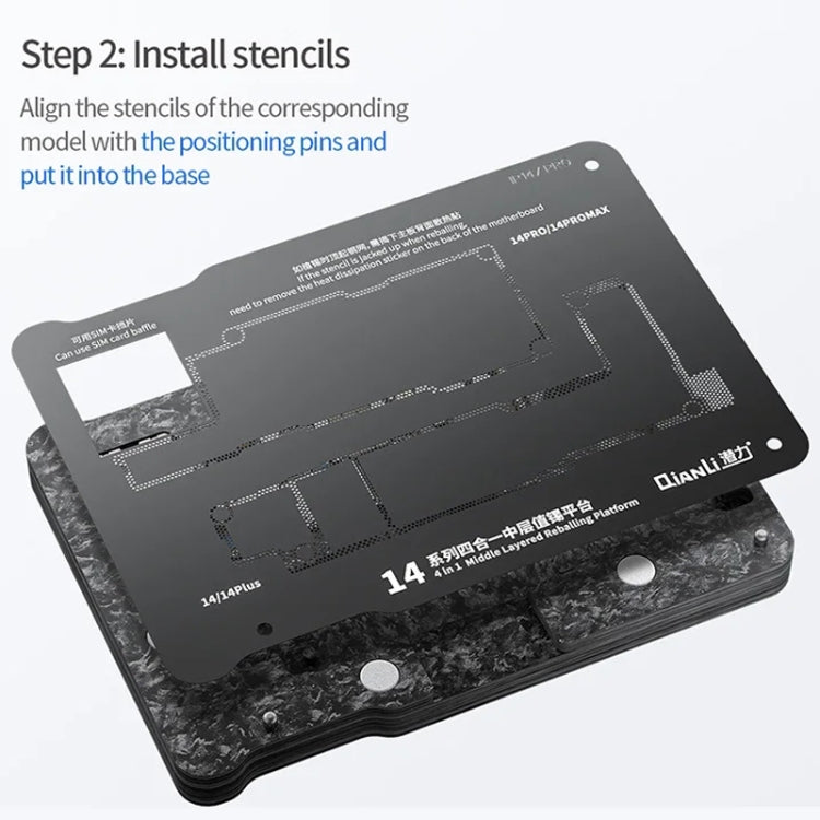 Qianli Magnetic Middle Layer BGA Reballing Platform, For iPhone 15 Series, For iPhone 14 Series