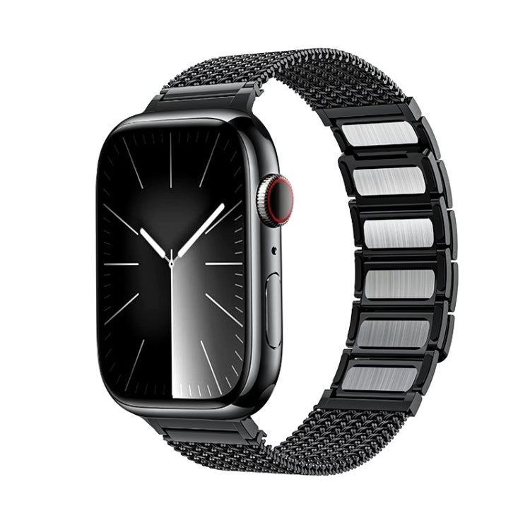 Magnetic Clasp Braided Chain Stainless Steel Watch Band, For Apple Watch SE 2023 44mm, For Apple Watch SE 2023 40mm, For Apple Watch Ultra 2 49mm, For Apple Watch Series 9 45mm, For Apple Watch Series 9 41mm, For Apple Watch Ultra 49mm                 ...