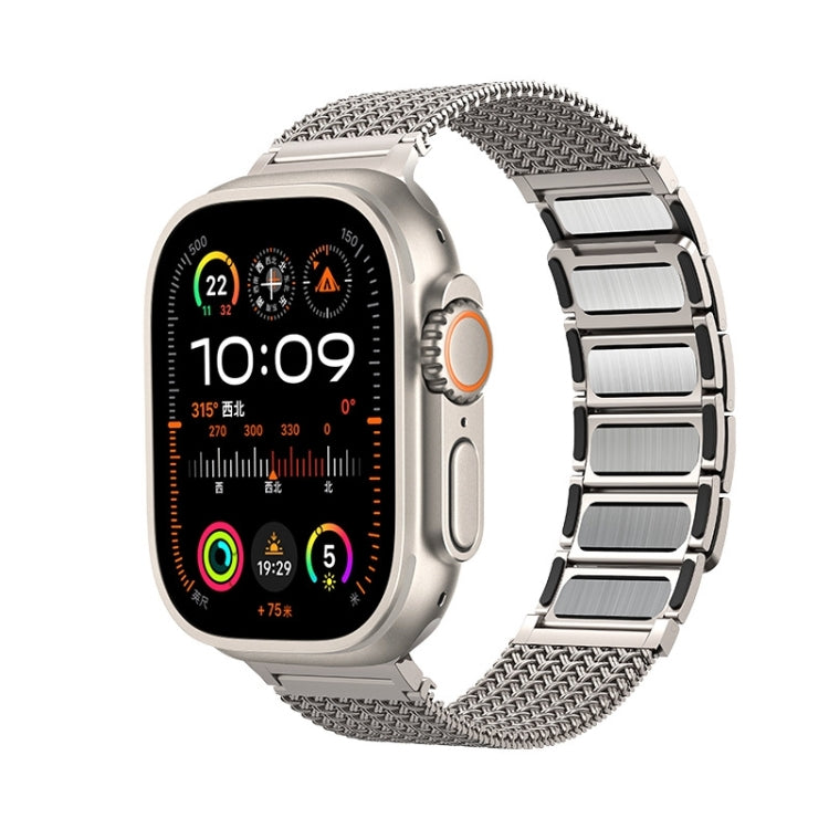 Magnetic Clasp Braided Chain Stainless Steel Watch Band, For Apple Watch SE 40mm, For Apple Watch SE 44mm, For Apple Watch Series 6 40mm, For Apple Watch Series 6 44mm, For Apple Watch Series 5 44mm, For Apple Watch Series 5 40mm                       ...