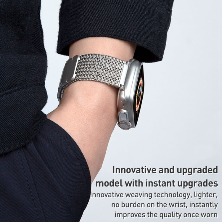 Magnetic Clasp Braided Chain Stainless Steel Watch Band, For Apple Watch SE 40mm, For Apple Watch SE 44mm, For Apple Watch Series 6 40mm, For Apple Watch Series 6 44mm, For Apple Watch Series 5 44mm, For Apple Watch Series 5 40mm                       ...