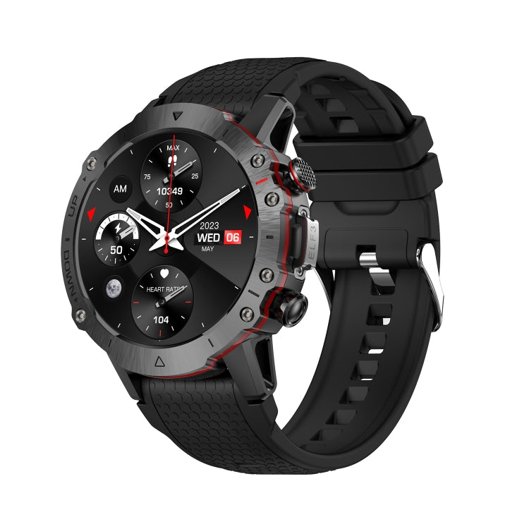 ELF3 1.39 inch TFT Round Screen Outdoor Silicone Strap Smart Watch Supports Blood Oxygen Monitoring