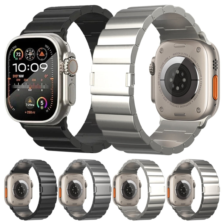 One-Bead Magnetic Buckle Titanium Metal Watch Band, For Apple Watch Series 10 46mm, For Apple Watch Series 10 42mm, For Apple Watch SE 2023 44mm, For Apple Watch SE 2023 40mm, For Apple Watch Ultra 2 49mm, For Apple Watch Series 9 45mm                 ...