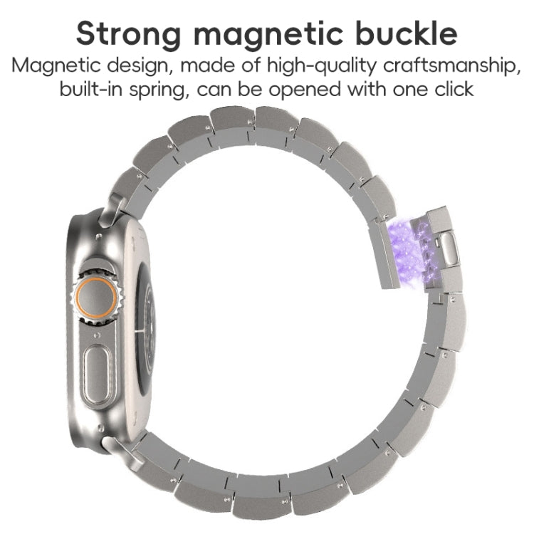 One-Bead Magnetic Buckle Titanium Metal Watch Band, For Apple Watch Series 10 46mm, For Apple Watch Series 10 42mm, For Apple Watch SE 2023 44mm, For Apple Watch SE 2023 40mm, For Apple Watch Ultra 2 49mm, For Apple Watch Series 9 45mm                 ...