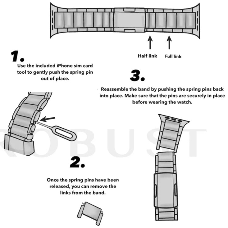 Titanium Metal Watch Band, For Apple Watch Series 10 46mm, For Apple Watch Series 10 42mm, For Apple Watch SE 2023 44mm, For Apple Watch SE 2023 40mm, For Apple Watch Ultra 2 49mm, For Apple Watch Series 9 45mm, For Apple Watch Series 9 41mm           ...