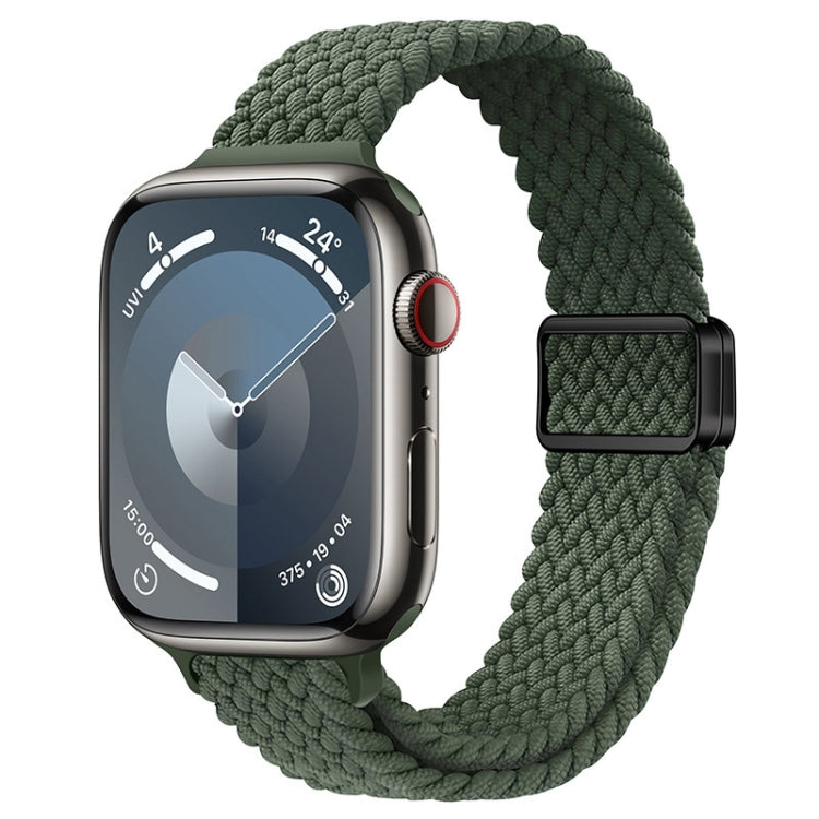Slim Magnetic Buckle Nylon Braided Watch Band, For Apple Watch Series 7 41mm, For Apple Watch Series 7 45mm