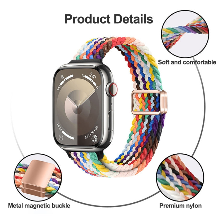 Slim Magnetic Buckle Nylon Braided Watch Band, For Apple Watch Series 10 46mm, For Apple Watch Series 10 42mm