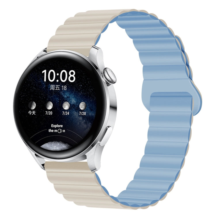 Two Color Magnetic Silicone Watch Band, 22mm