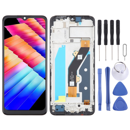 OEM LCD Screen Digitizer Full Assembly With Frame, For Infinix Hot 30i X669, For Infinix Hot 20 Play X6825
