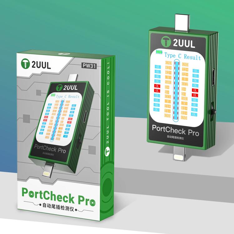 2uul PW31 PortCheck Pro 5V / 2A Type-C / Lighting Interface Automatic Tail Plug Detector, 2uul PW31