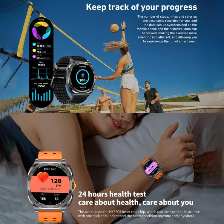 HAMTOD T98 Headphones Smart Watch,1.53 inch, Support Bluetooth Call / NFC / Heart Rate