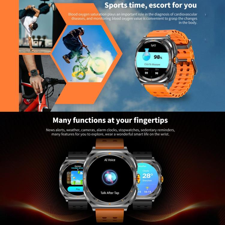 HAMTOD T98 Headphones Smart Watch,1.53 inch, Support Bluetooth Call / NFC / Heart Rate