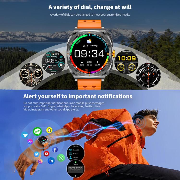HAMTOD T98 Headphones Smart Watch,1.53 inch, Support Bluetooth Call / NFC / Heart Rate