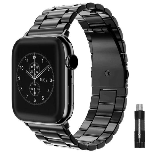 xDfind Three Beads Fold Buckle Stainless Steel Watch Band, For Apple Watch 46mm / 49mm / 45mm / 44mm, For Apple Watch 42mm / 41mm / 40mm / 38mm