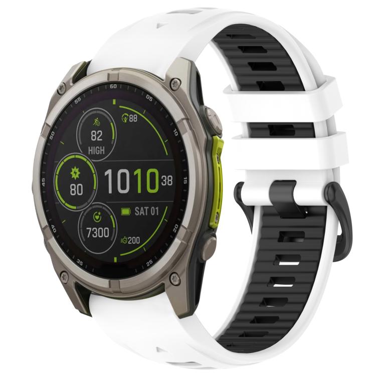 xDfind Dual Color Quick Release Steel Buckle Silicone Watch Band, For Garmin 26mm, For Garmin 22mm, For Garmin 20mm