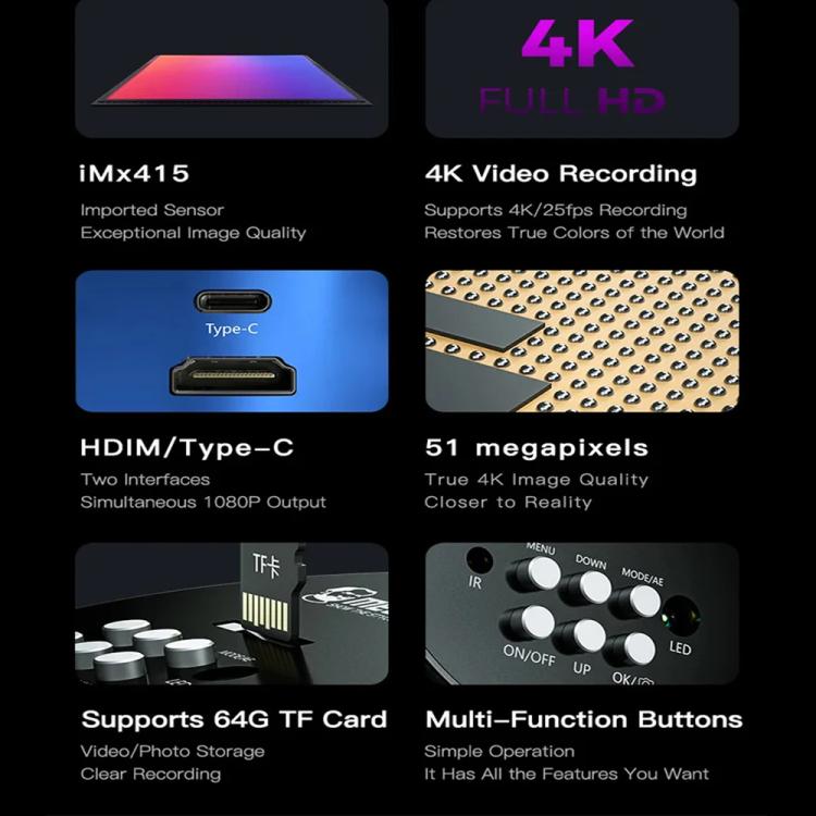 Mechanic MOS 4K IMX415 Sensor 51MP Ultra HD Industry Microscope Camera, Mechanic MOS 4K