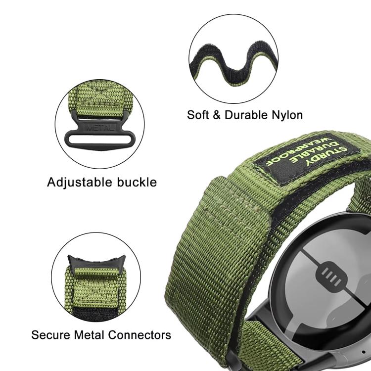 xDfind Quick Release Nylon Hook And Loop Fastener Buckle Watch Band, For Google Pixel Watch 5 / 4 / 3 / 2 / 1 41mm, For Google Pixel Watch 5 / 4 / 3 45mm