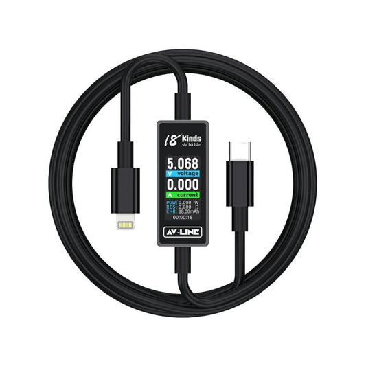 18 Kinds AV-Line Pro 1.2m Intelligent Detection Charging Data Cable, Type-C to  8 Pin, Type-C to Type-C