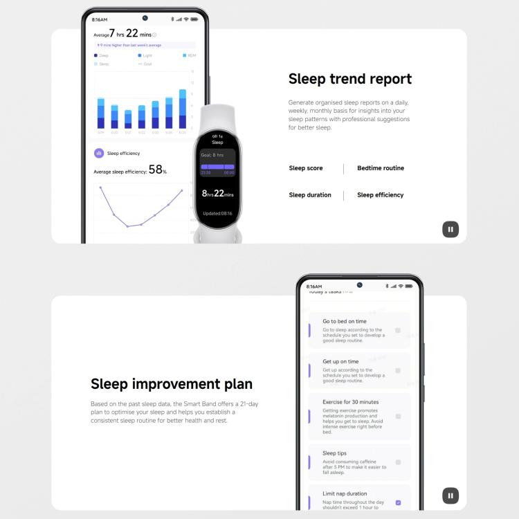 Original Xiaomi Smart Band 10, 1.72 inch AMOLED Screen 5ATM Waterproof Smart Watch, Support Blood Oxygen / Heart Rate Monitor, Smart Band 10 Black, Smart Band 10 Silver, Smart Band 10 Pink Gold
