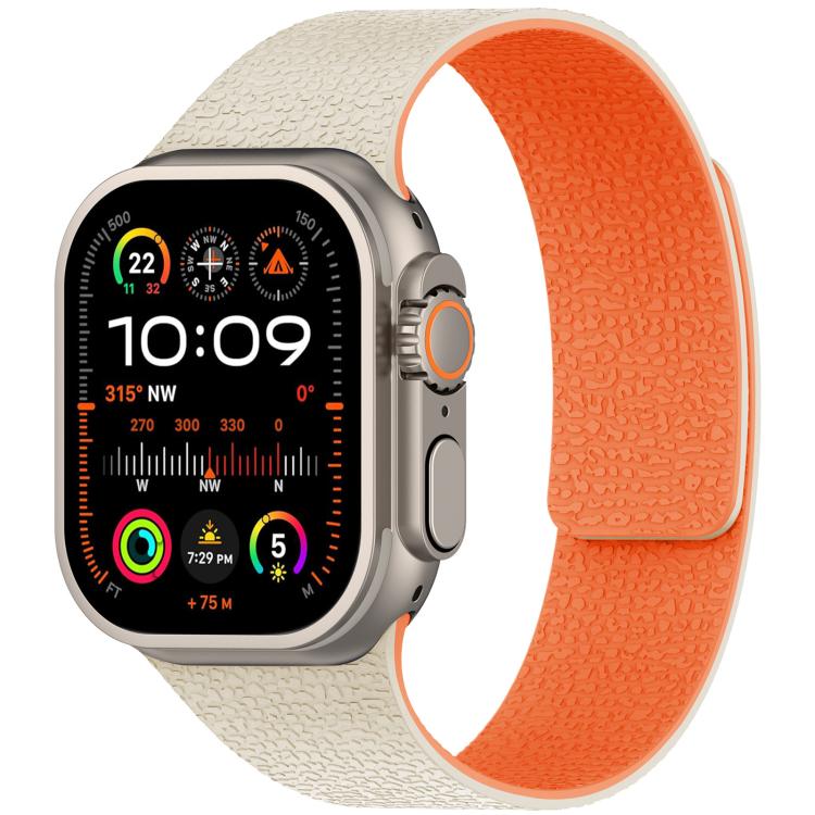 xDfind Litchi Texture Magnetic Silicone Watch Band, For Apple Watch 42 / 44 / 45 / 46 / 49mm, For Apple Watch 38 / 40 / 41 / S10 42mm