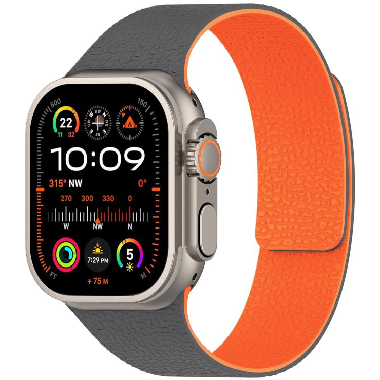 xDfind Litchi Texture Magnetic Silicone Watch Band, For Apple Watch 42 / 44 / 45 / 46 / 49mm, For Apple Watch 38 / 40 / 41 / S10 42mm