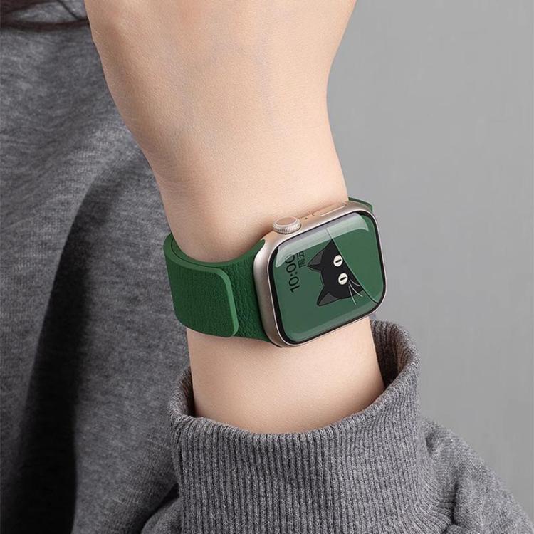 xDfind Litchi Texture Magnetic Silicone Watch Band, For Apple Watch 42 / 44 / 45 / 46 / 49mm, For Apple Watch 38 / 40 / 41 / S10 42mm