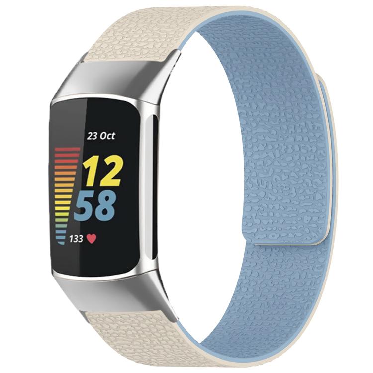 xDfind Litchi Texture Magnetic Silicone Watch Band, For Fitbit Charge 5 / Charge 6, For Fitbit Versa 4/Versa3/Sense2/Sense, For Fitbit Inspire 2 / Ace 3, For Fitbit Charge 4 / Charge 3