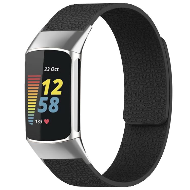 xDfind Litchi Texture Magnetic Silicone Watch Band, For Fitbit Charge 5 / Charge 6, For Fitbit Versa 4/Versa3/Sense2/Sense, For Fitbit Inspire 2 / Ace 3, For Fitbit Charge 4 / Charge 3
