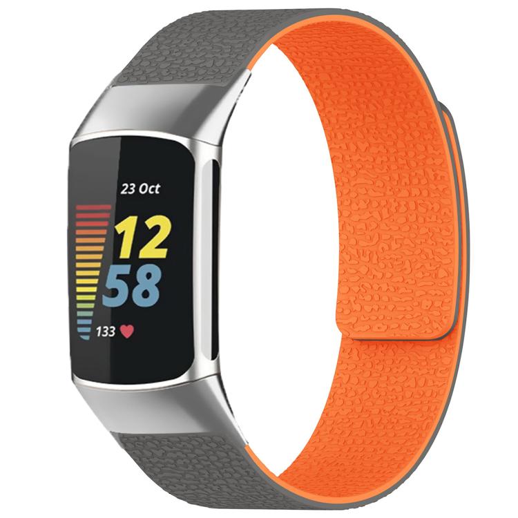 xDfind Litchi Texture Magnetic Silicone Watch Band, For Fitbit Charge 5 / Charge 6, For Fitbit Versa 4/Versa3/Sense2/Sense, For Fitbit Inspire 2 / Ace 3, For Fitbit Charge 4 / Charge 3