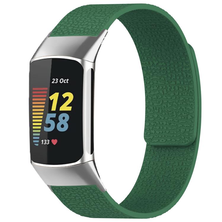 xDfind Litchi Texture Magnetic Silicone Watch Band, For Fitbit Charge 5 / Charge 6, For Fitbit Versa 4/Versa3/Sense2/Sense, For Fitbit Inspire 2 / Ace 3, For Fitbit Charge 4 / Charge 3