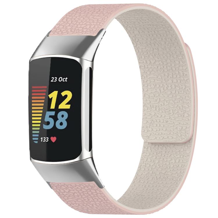 xDfind Litchi Texture Magnetic Silicone Watch Band, For Fitbit Charge 5 / Charge 6, For Fitbit Versa 4/Versa3/Sense2/Sense, For Fitbit Inspire 2 / Ace 3, For Fitbit Charge 4 / Charge 3