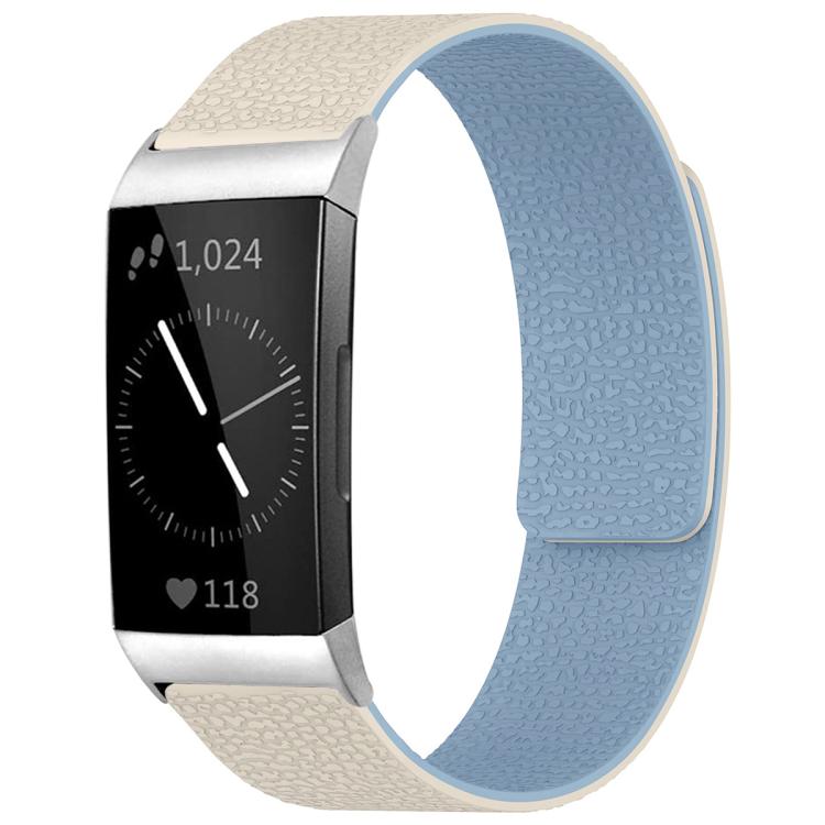 xDfind Litchi Texture Magnetic Silicone Watch Band, For Fitbit Charge 5 / Charge 6, For Fitbit Versa 4/Versa3/Sense2/Sense, For Fitbit Inspire 2 / Ace 3, For Fitbit Charge 4 / Charge 3
