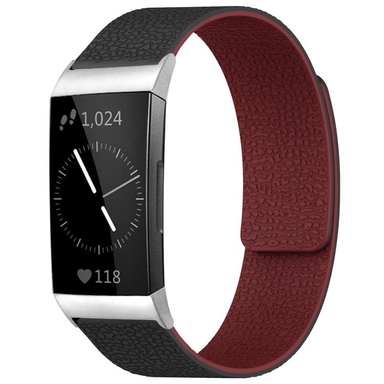 xDfind Litchi Texture Magnetic Silicone Watch Band, For Fitbit Charge 5 / Charge 6, For Fitbit Versa 4/Versa3/Sense2/Sense, For Fitbit Inspire 2 / Ace 3, For Fitbit Charge 4 / Charge 3