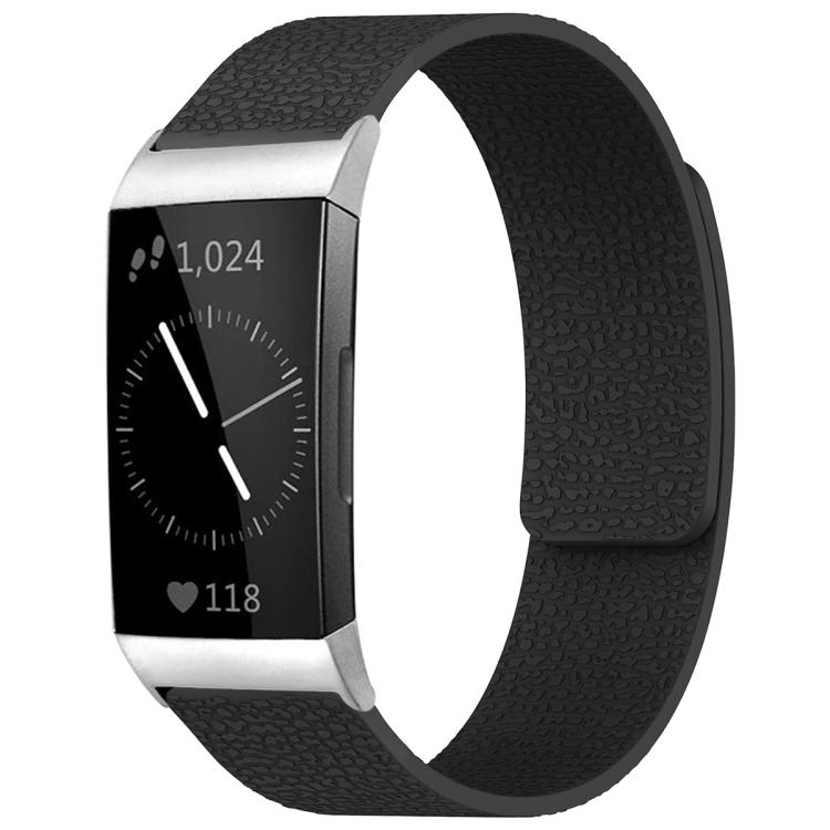 xDfind Litchi Texture Magnetic Silicone Watch Band, For Fitbit Charge 5 / Charge 6, For Fitbit Versa 4/Versa3/Sense2/Sense, For Fitbit Inspire 2 / Ace 3, For Fitbit Charge 4 / Charge 3