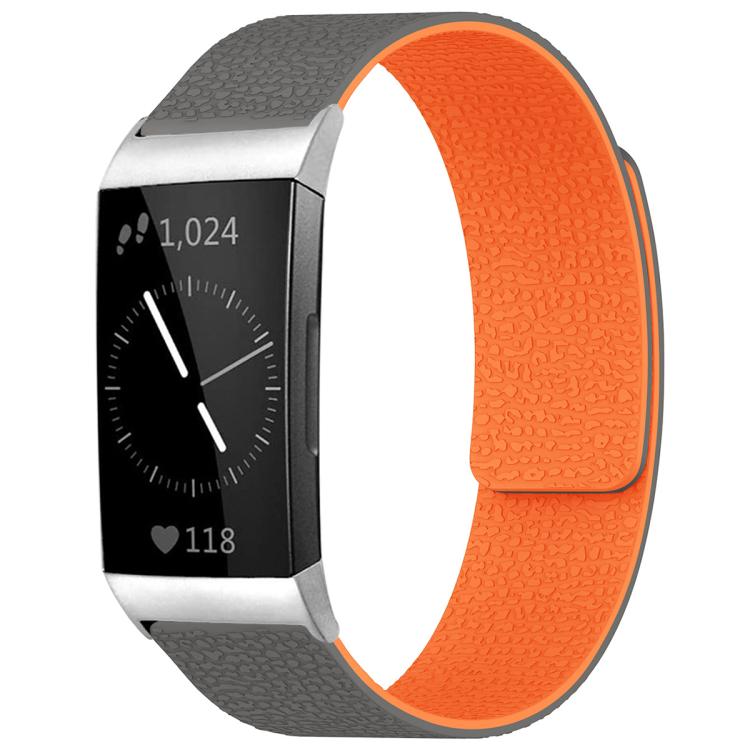 xDfind Litchi Texture Magnetic Silicone Watch Band, For Fitbit Charge 5 / Charge 6, For Fitbit Versa 4/Versa3/Sense2/Sense, For Fitbit Inspire 2 / Ace 3, For Fitbit Charge 4 / Charge 3