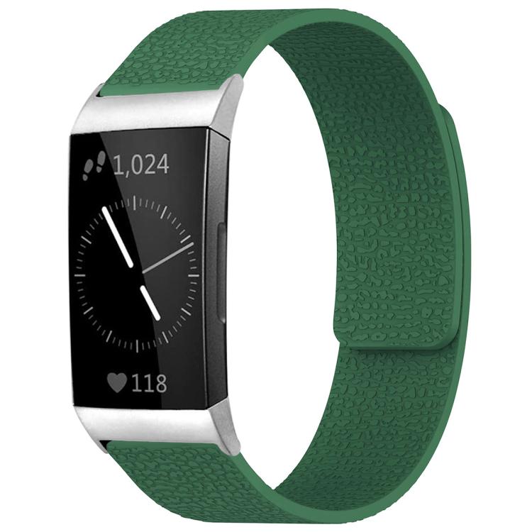 xDfind Litchi Texture Magnetic Silicone Watch Band, For Fitbit Charge 5 / Charge 6, For Fitbit Versa 4/Versa3/Sense2/Sense, For Fitbit Inspire 2 / Ace 3, For Fitbit Charge 4 / Charge 3